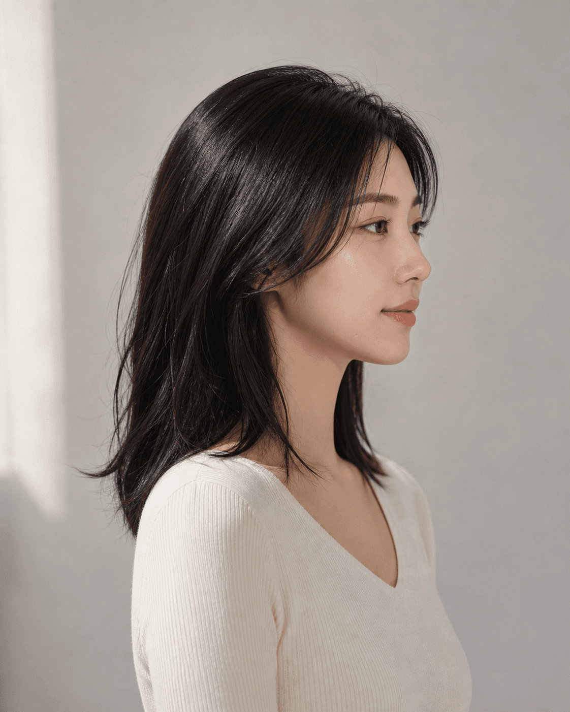 측면 얼굴을 유지한 에디토리얼 AI 프로필 결과물