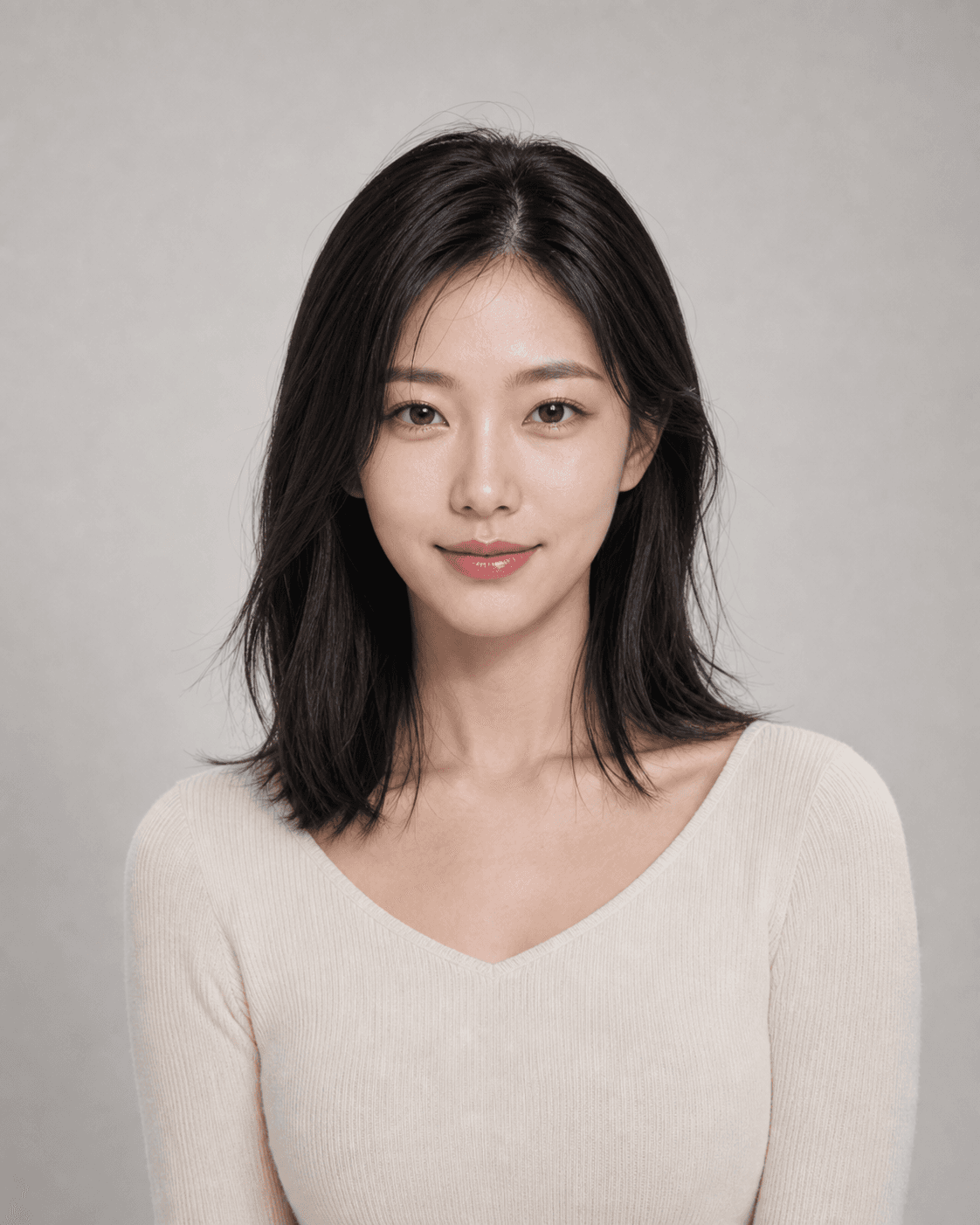 소프트 스튜디오 증명사진 스타일의 AI 프로필 결과물