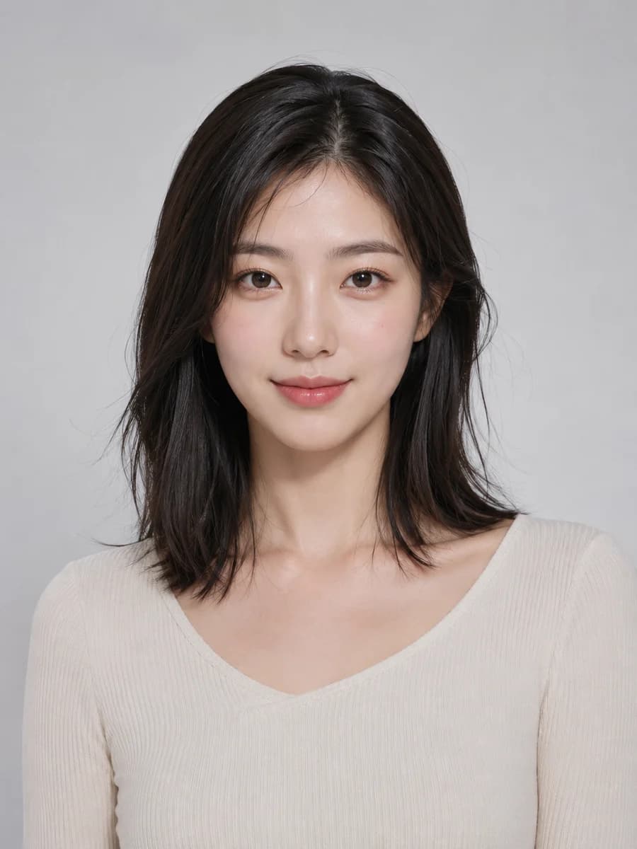 미니 피규어 프롬프트에 넣기 좋은 여자 모델 정면 사진