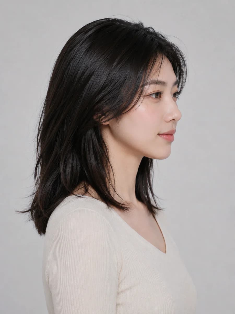 미니 피규어 프롬프트에 참고할 수 있는 여자 모델 측면 사진